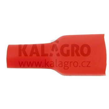 Plochá objímka 6,3 mm, červená barva, pro kabel 0,5-1,0 mm²