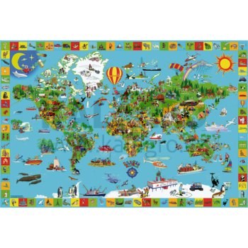 Mapa světa Puzzle, 200 dílků, od 8 let