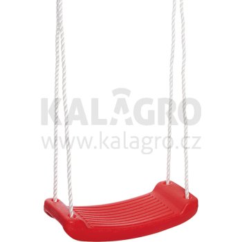 Plastová houpačka ca. 42 x 16 cm, max. nosnost: 60 kg, 10 mm-Poly-vlákno, červená, nastavitelný do ca. 180 cm, lehká a stabilní, TÜV/GS ověřeno